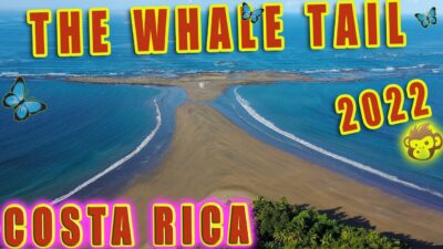 Parque Nacional Marino Ballena and the famous Whale Tail  as seen from above Uvita and Bahia –